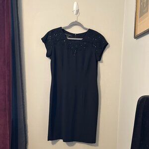 Vintage Black Cocktail Dress with Beading - MariAnna
